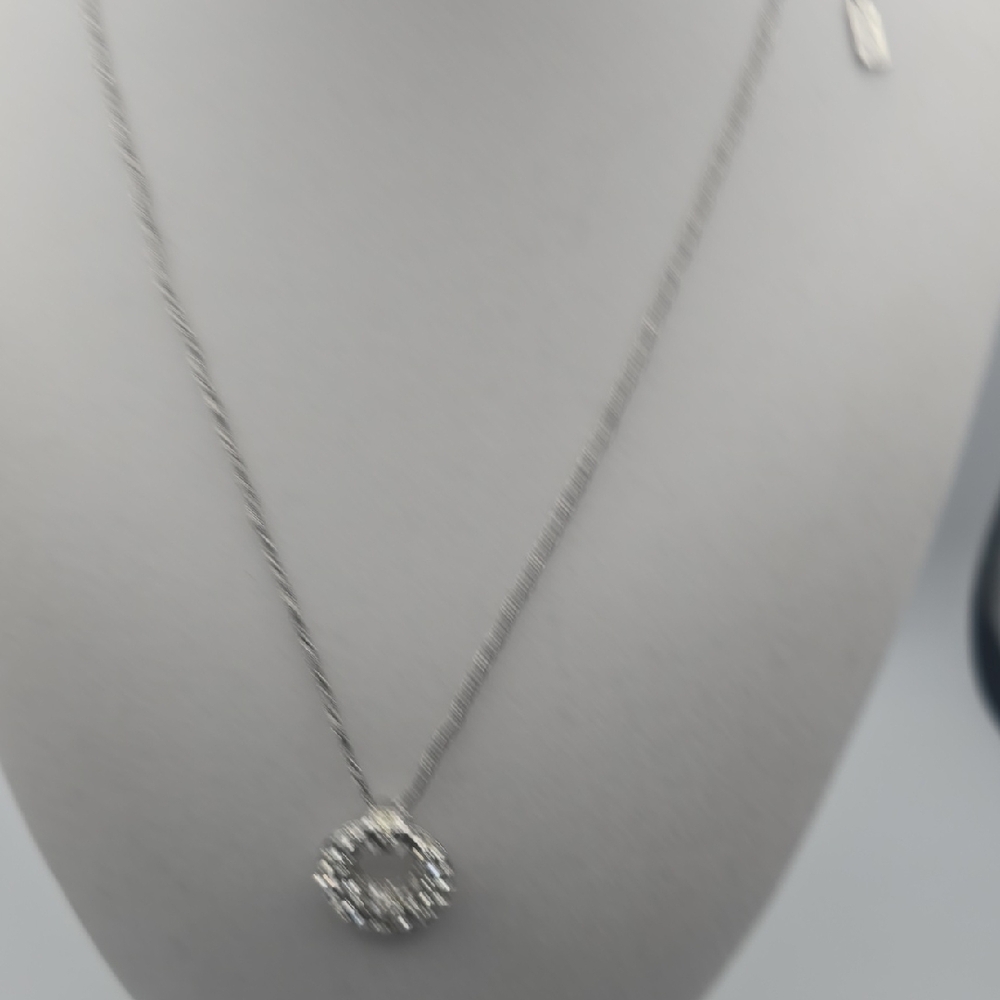 Yves Saint Laurent Elegant Circle Rhinestone Silver Rope Necklace (NWOT)🩶🤍🩶 - Picture 3 of 9